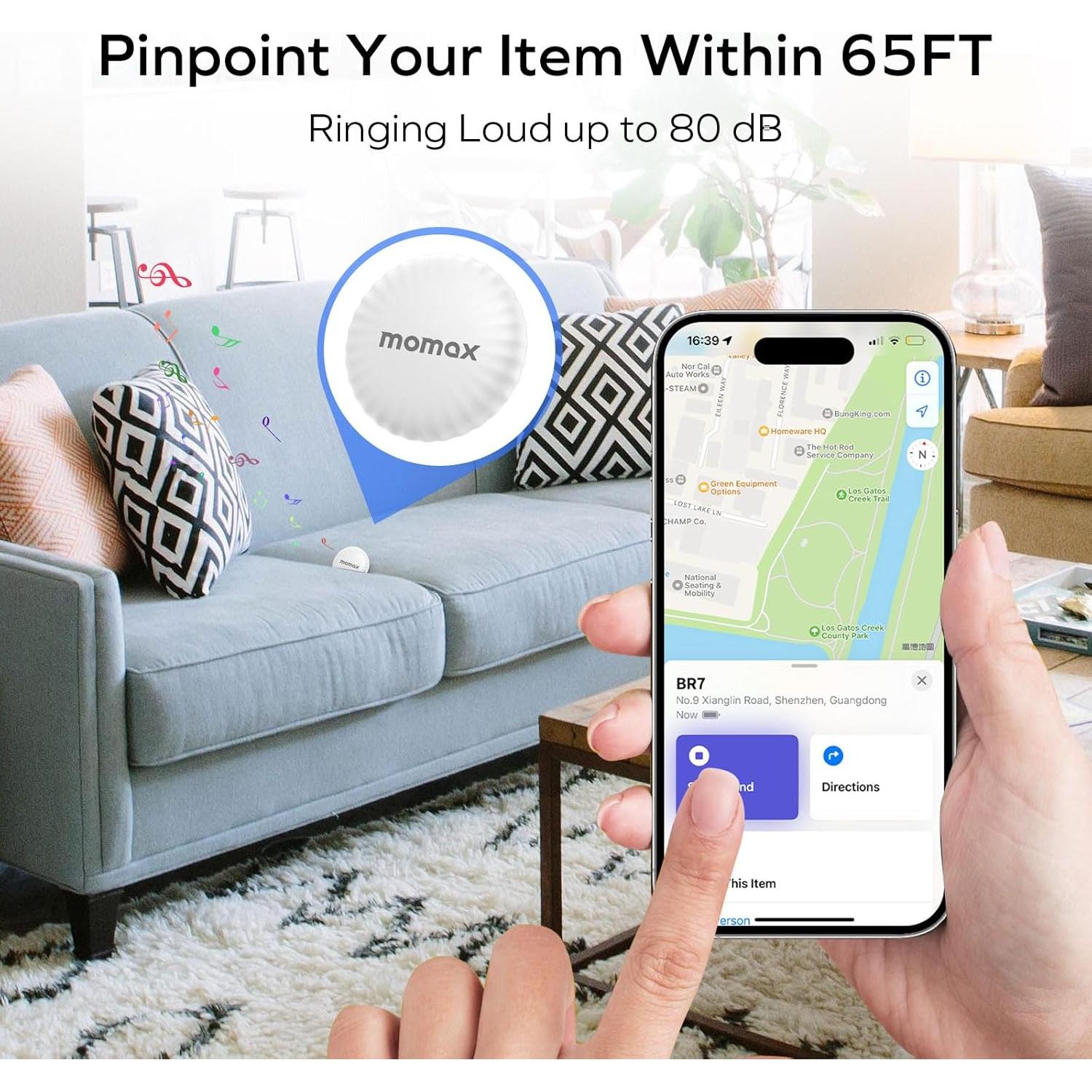 Localizador de Llaves MOMAX BR5 con Apple Find My - Blanco