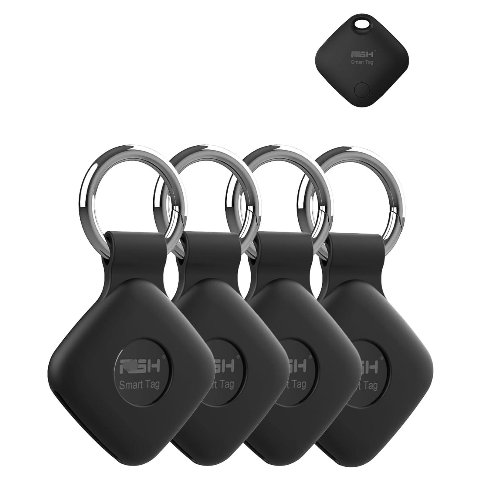 Funda de Silicona UYRUREL para Air Tags - Protección Antigolpes Negra (4 Unidades)