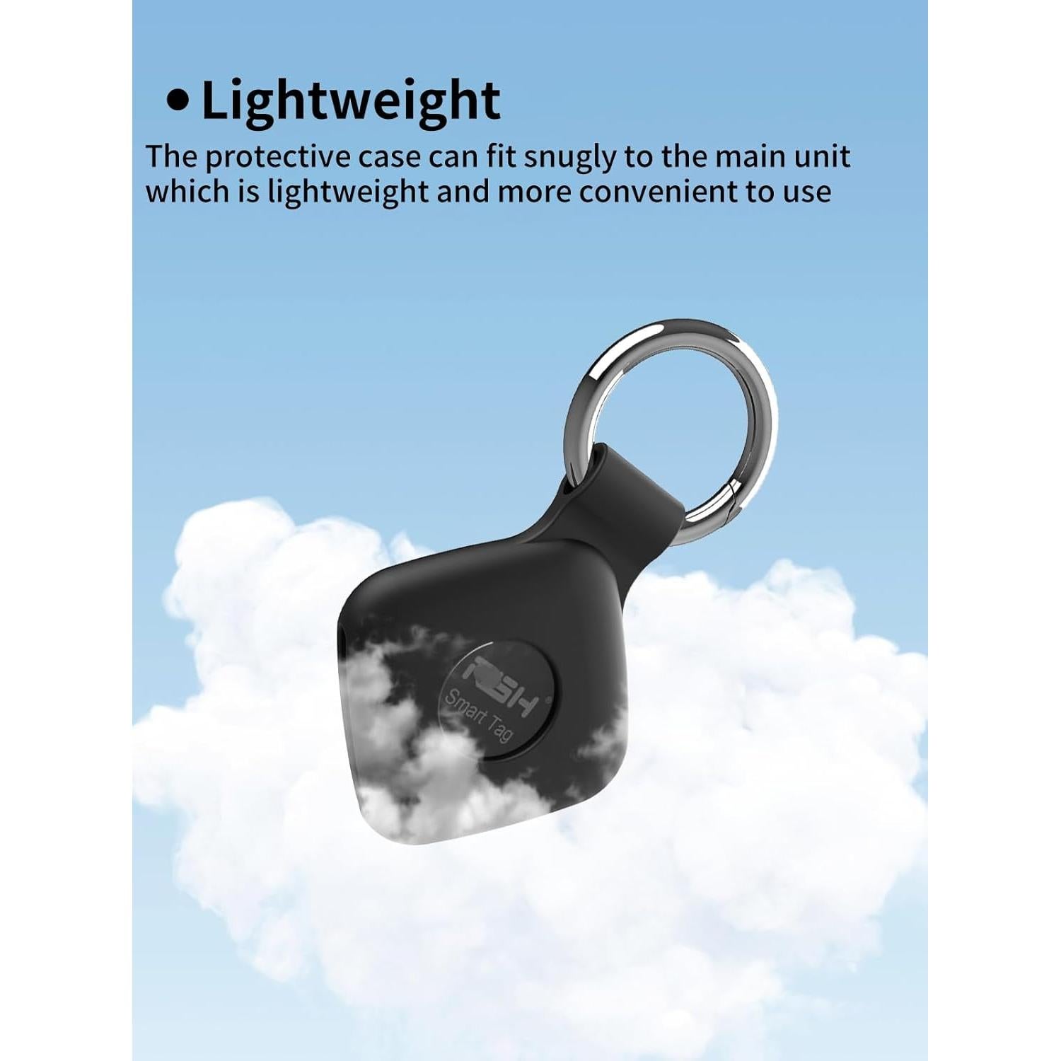 Funda de Silicona UYRUREL para Air Tags - Protección Antigolpes Negra (4 Unidades)