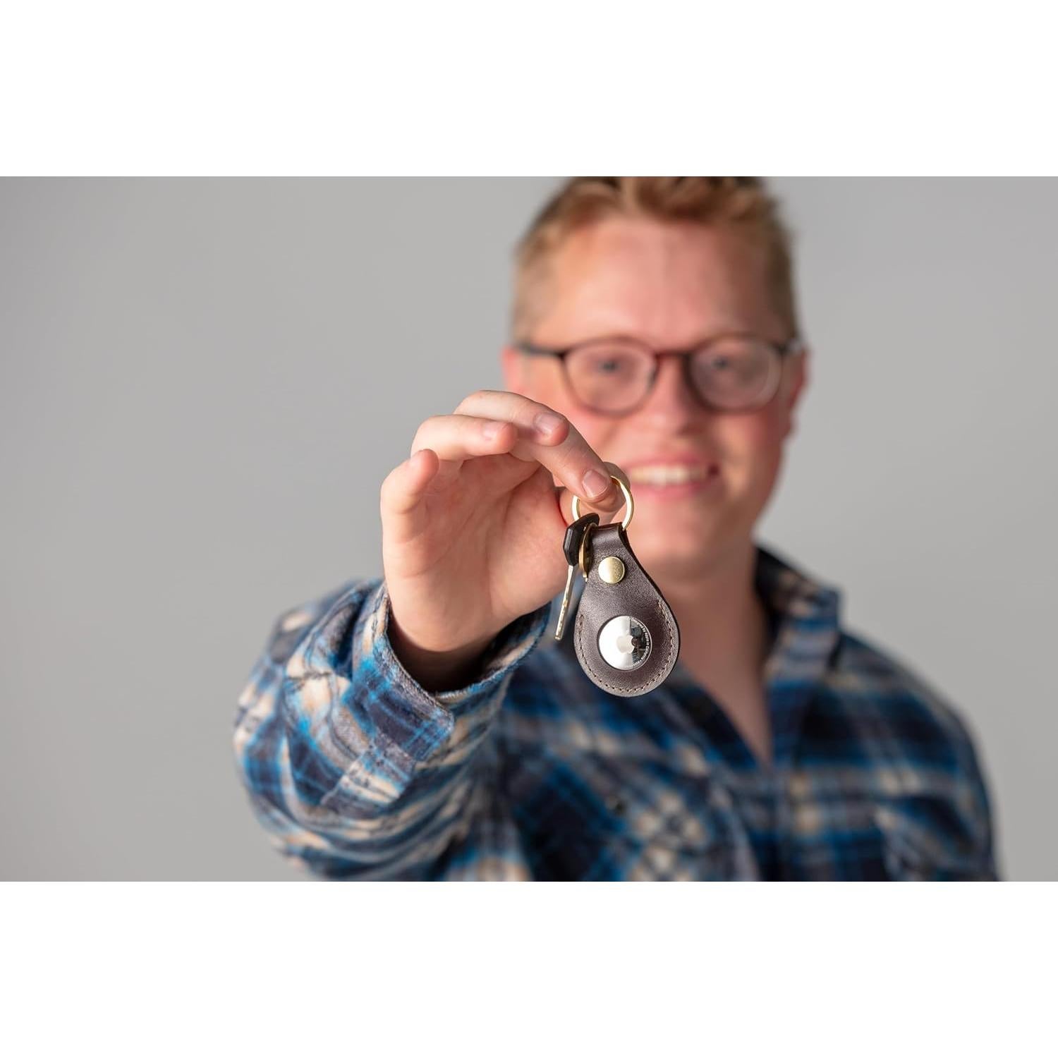 Cadena de Llave de Cuero Premium The Tulip Tree para AirTag/Moto Tag