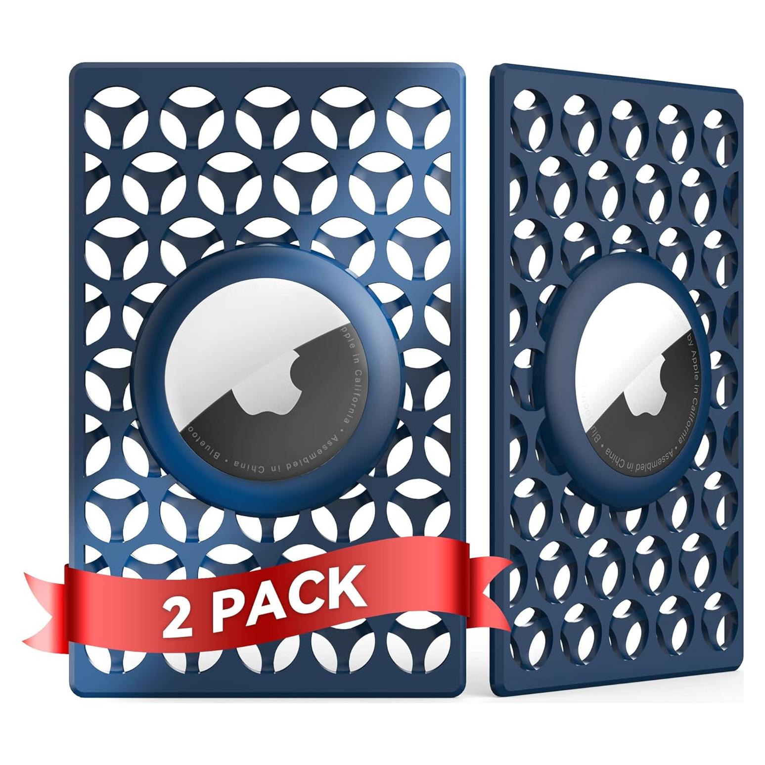 Soporte para Apple AirTag Funda de Billetera 2 Paquetes Azul