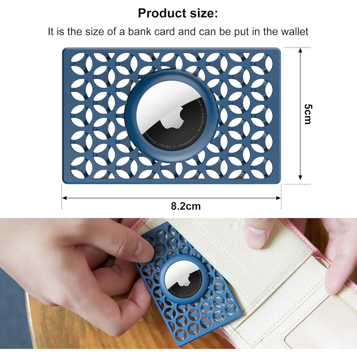 Soporte para Apple AirTag Funda de Billetera 2 Paquetes Azul