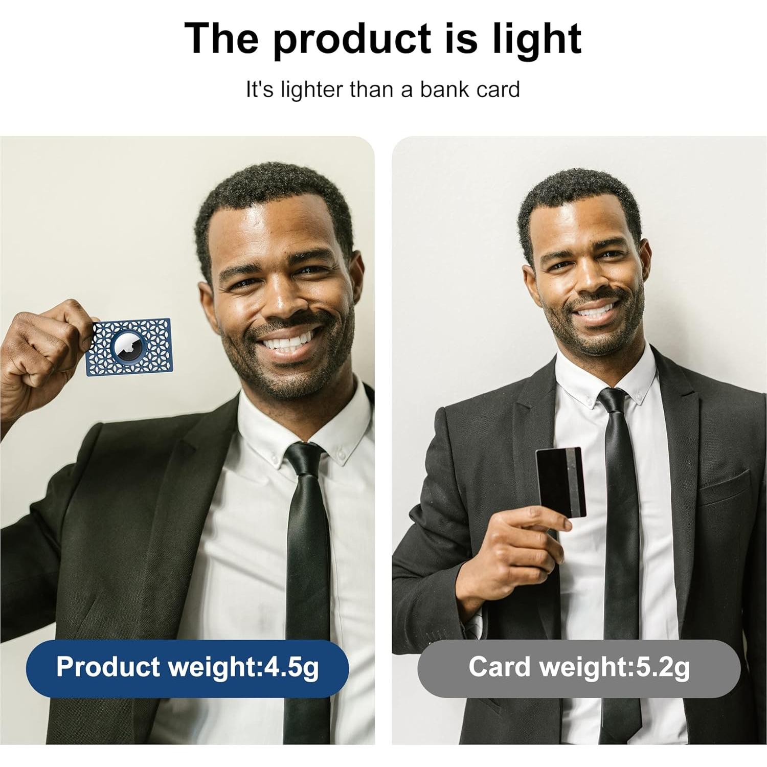 Soporte para Apple AirTag Funda de Billetera 2 Paquetes Azul