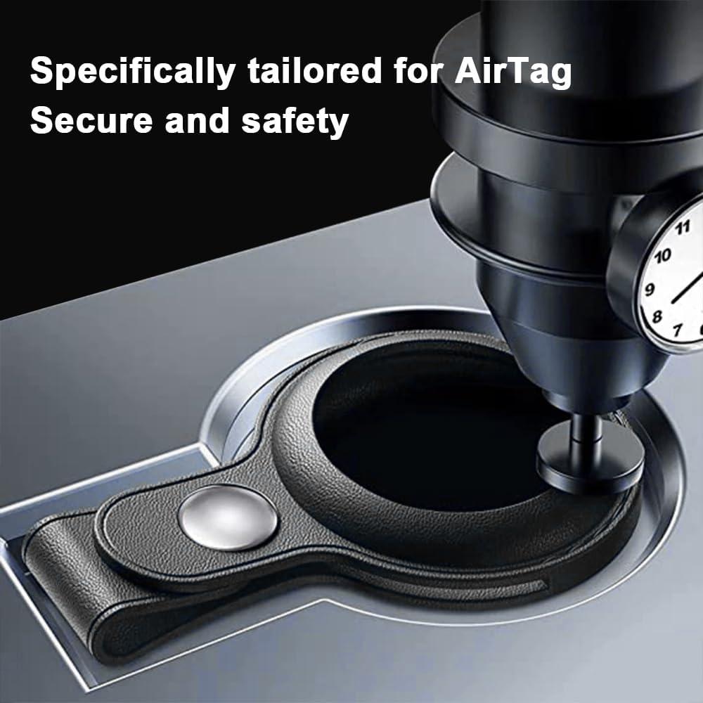 Funda de cuero HETECH para AirTag con llavero - 2 unidades