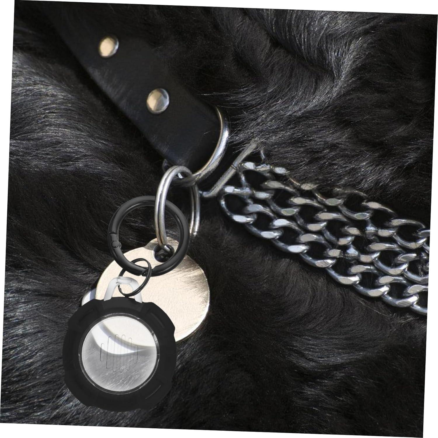 Air Tag Key Ring Protective Case Full Coverage Washable Black Lightweight Easy to Carry Simple Design