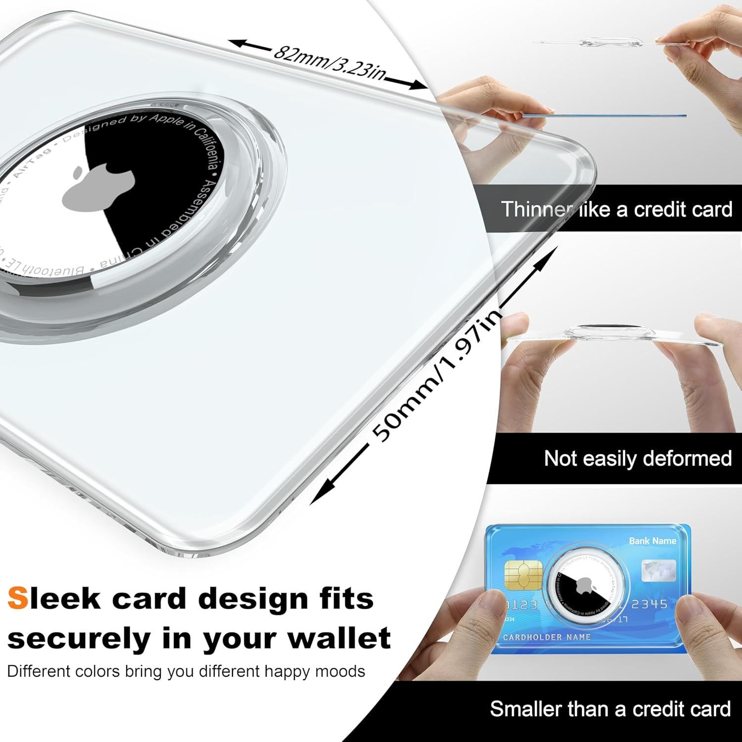 Soporte Funda TPU Claro R-fun para Air Tag - 2 Piezas