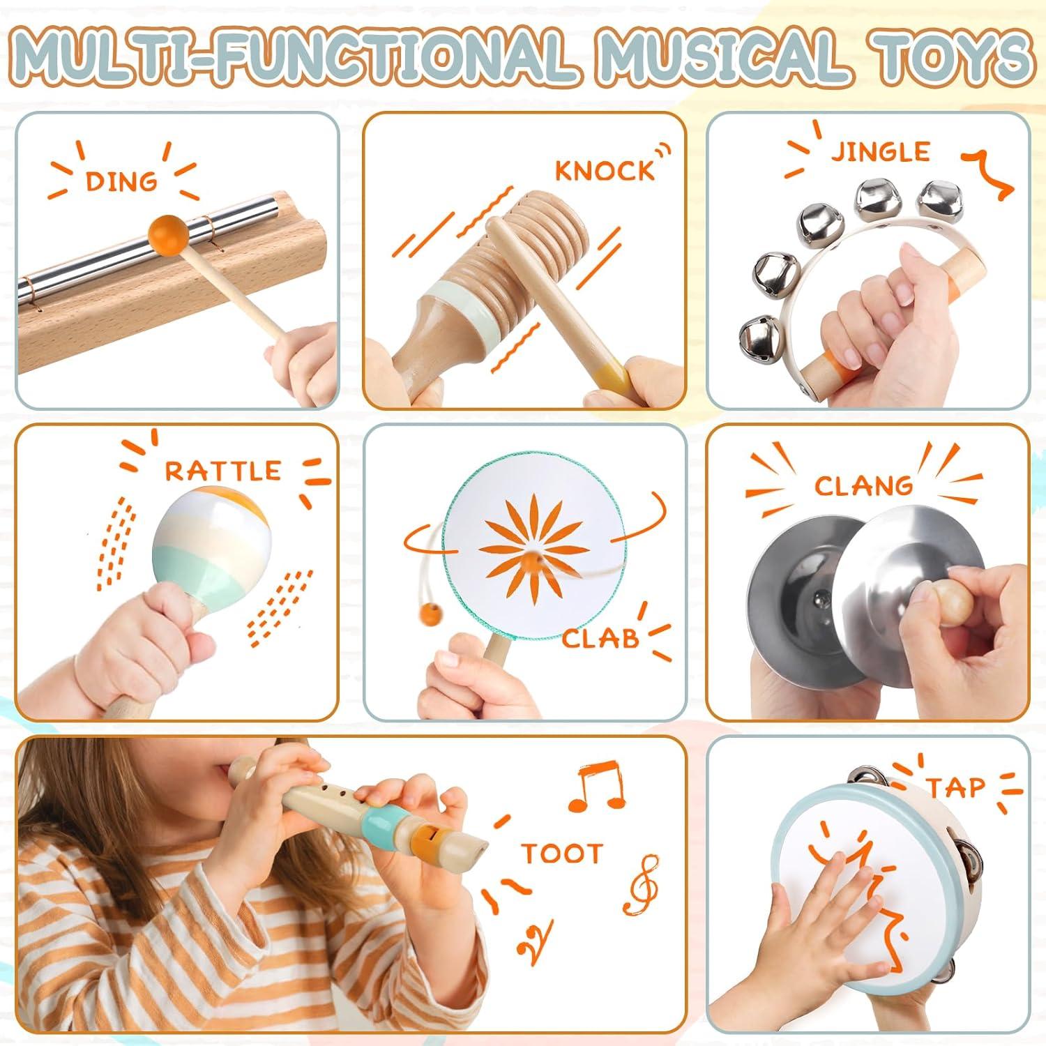 Set de Instrumentos Musicales de Madera Rmischolar para Bebés