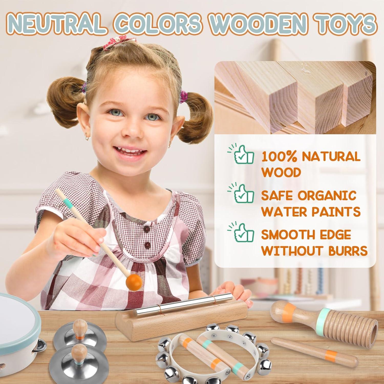 Set de Instrumentos Musicales de Madera Rmischolar para Bebés