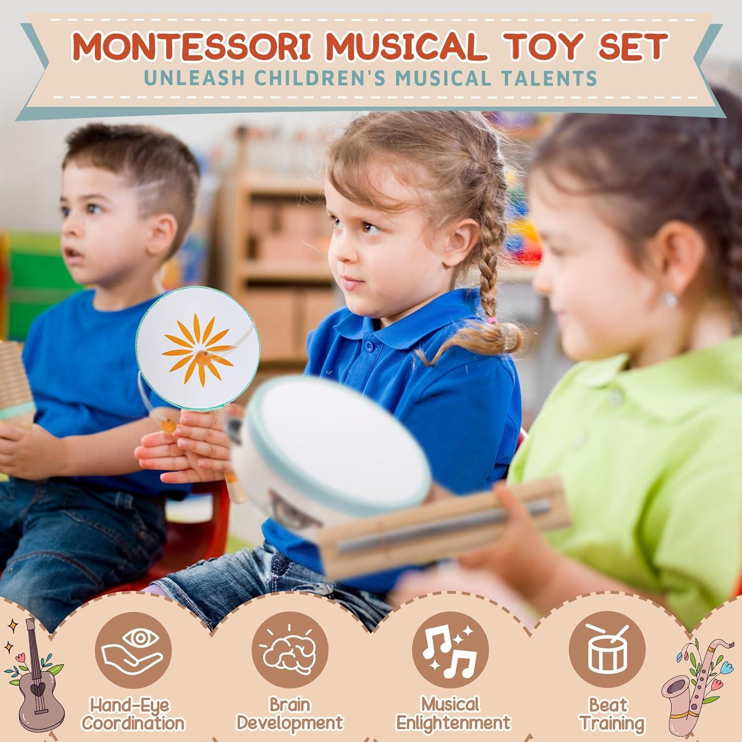 Set de Instrumentos Musicales de Madera Rmischolar para Bebés