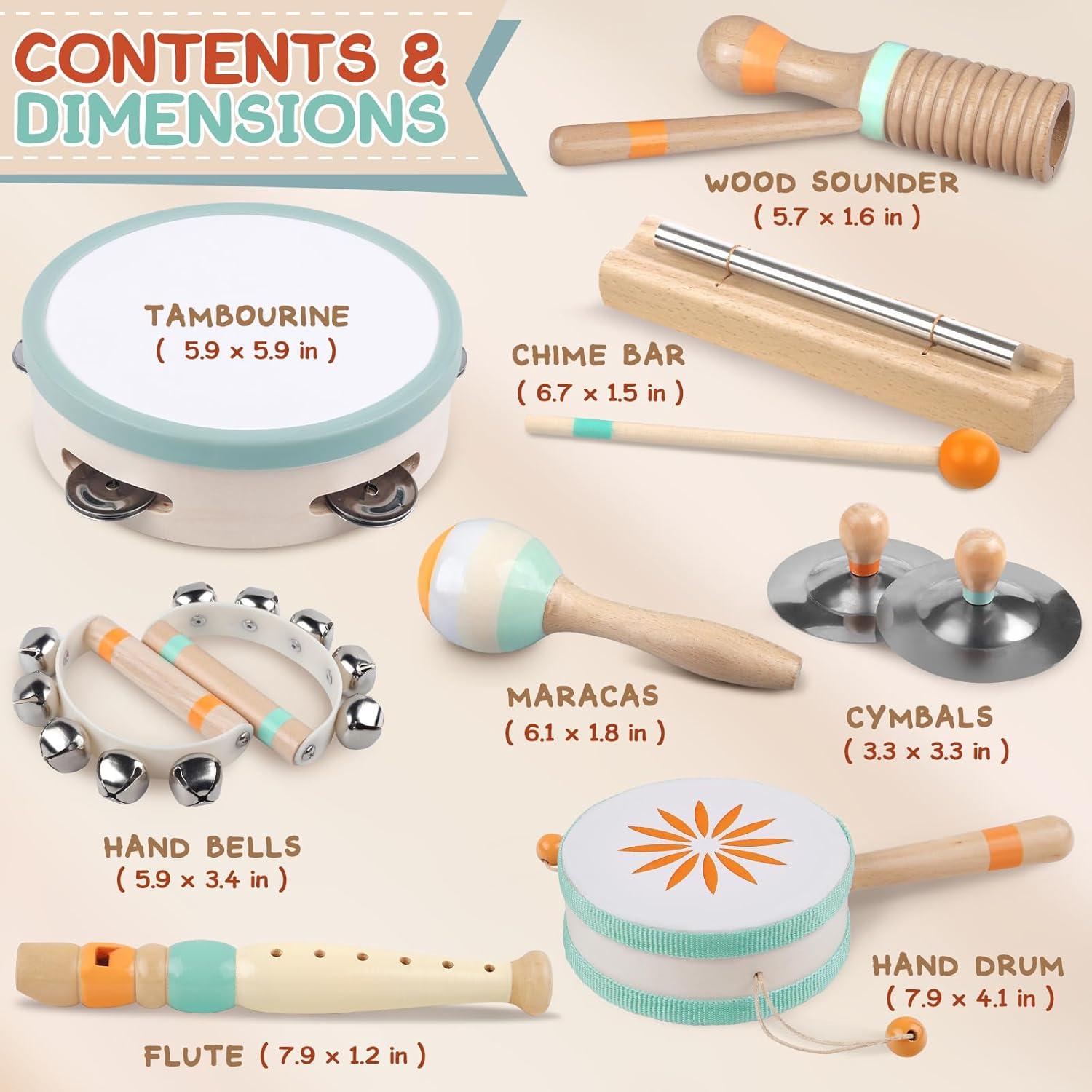 Set de Instrumentos Musicales de Madera Rmischolar para Bebés