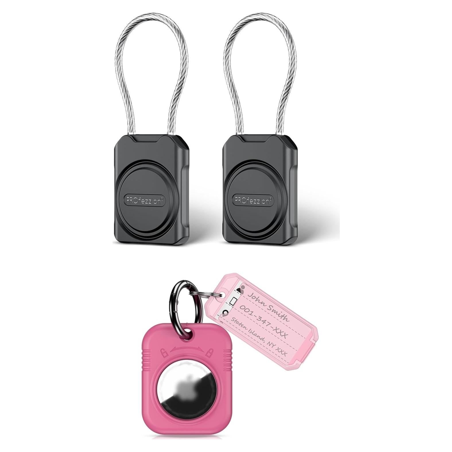 Soporte Seguro para AirTag PROfezzion 2-Pack Negro y Rosa