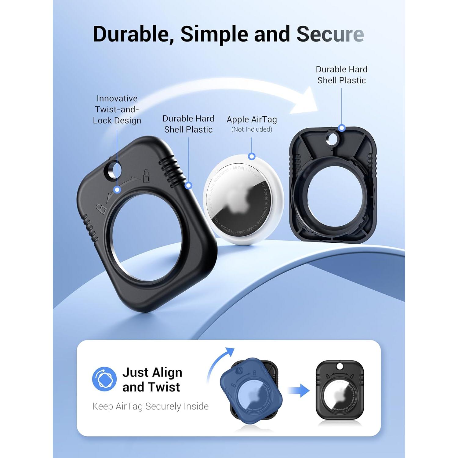 Soporte Seguro para AirTag PROfezzion 2-Pack Negro y Rosa