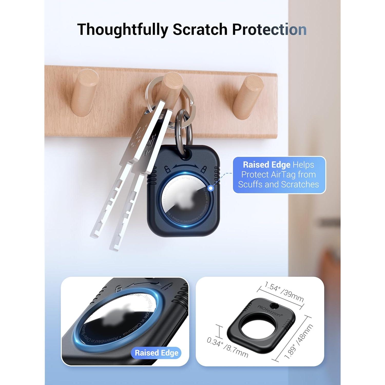 Soporte Seguro para AirTag PROfezzion 2-Pack Negro y Rosa