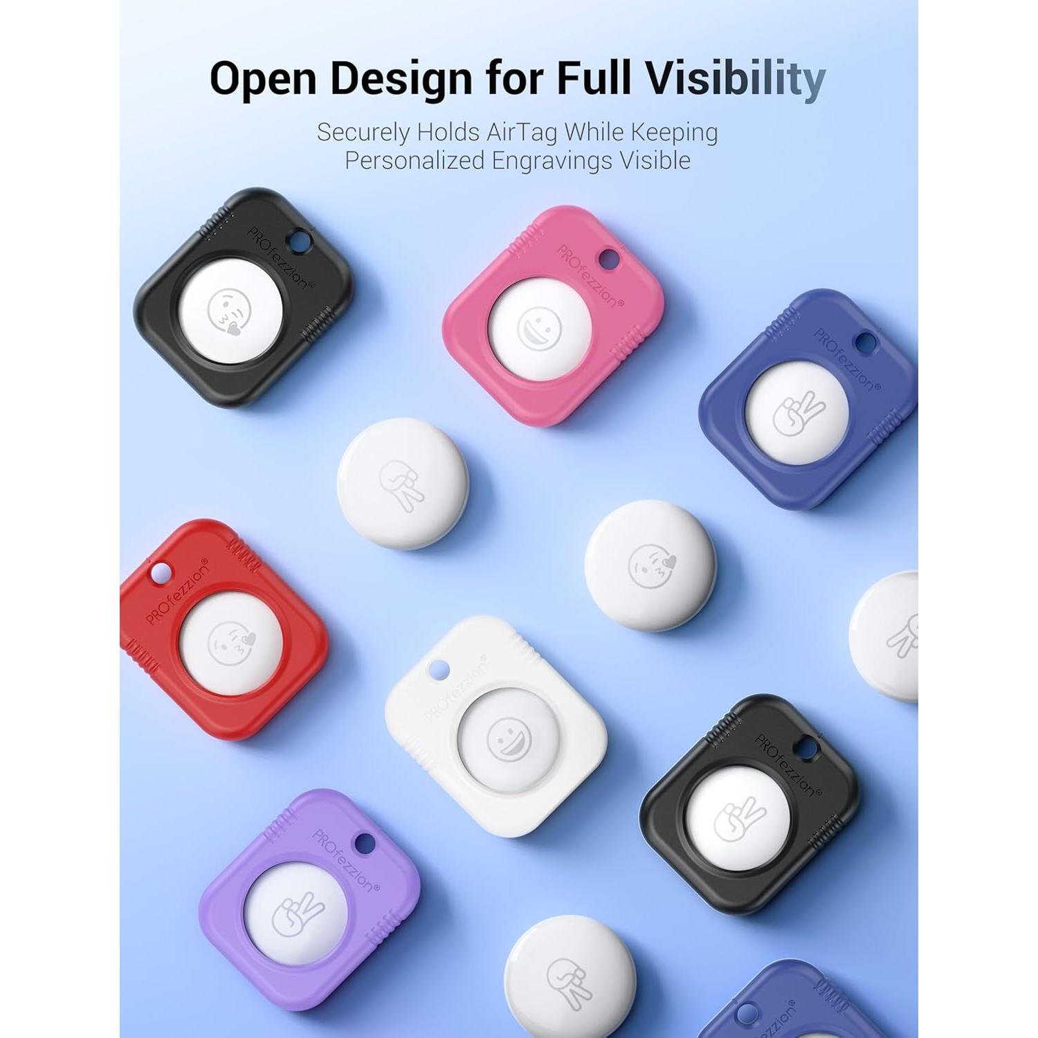 Soporte Seguro para AirTag PROfezzion 2-Pack Negro y Rosa