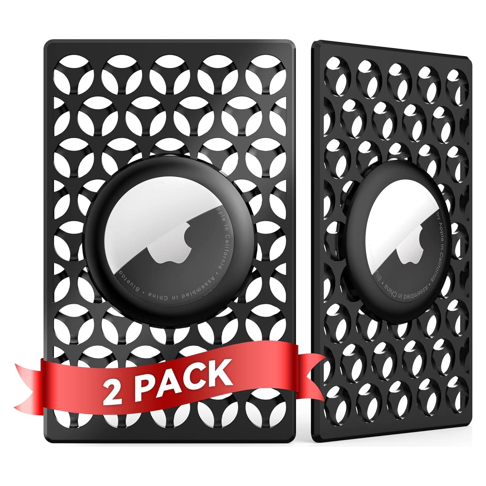 Soporte para Apple AirTag Funda Cartera 2 Paquetes Negro