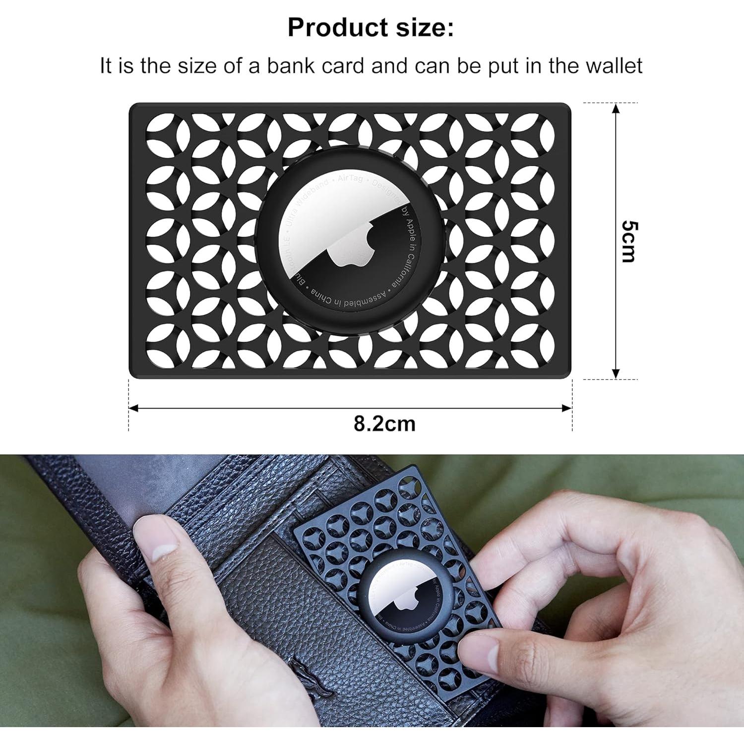 Soporte para Apple AirTag Funda Cartera 2 Paquetes Negro