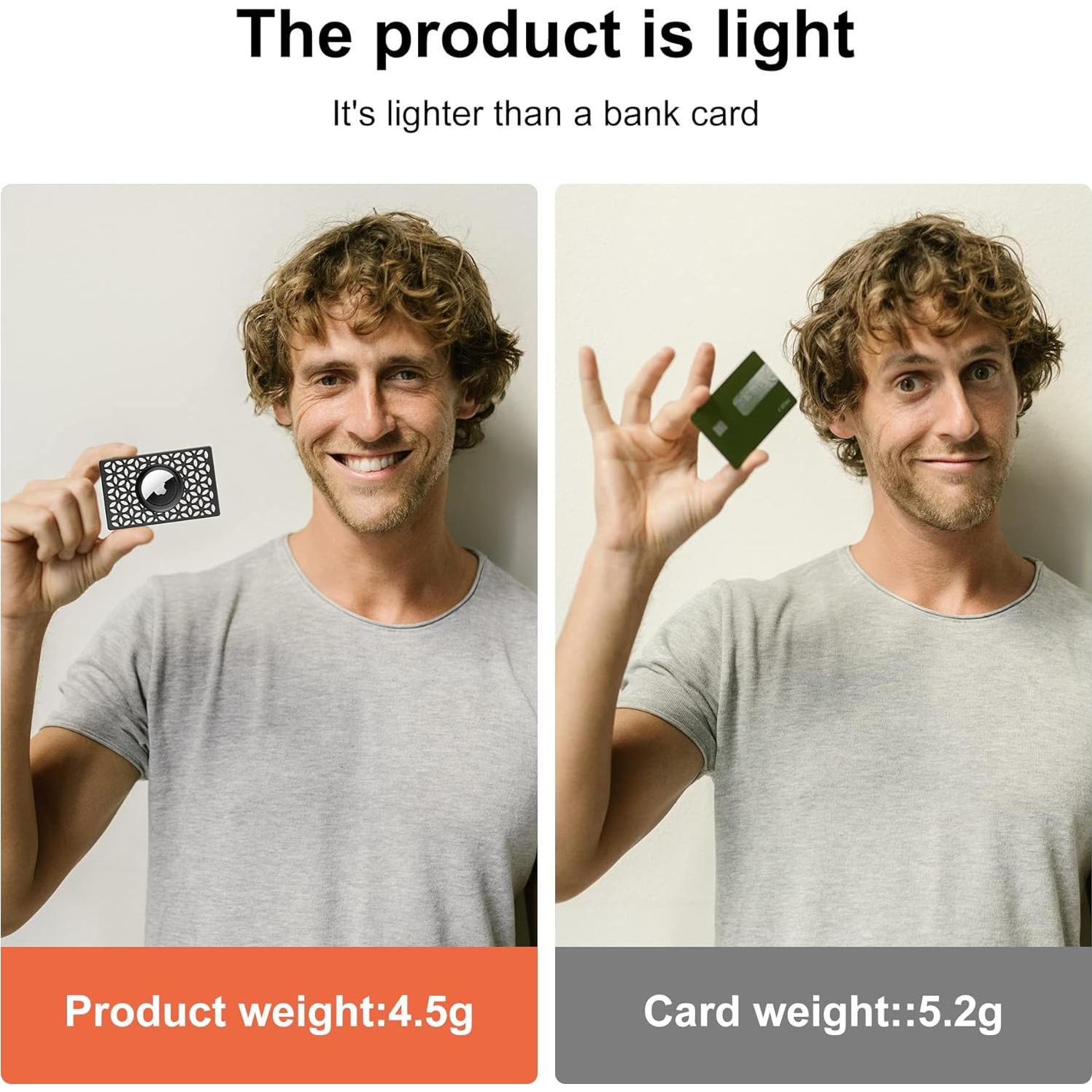 Soporte para Apple AirTag Funda Cartera 2 Paquetes Negro