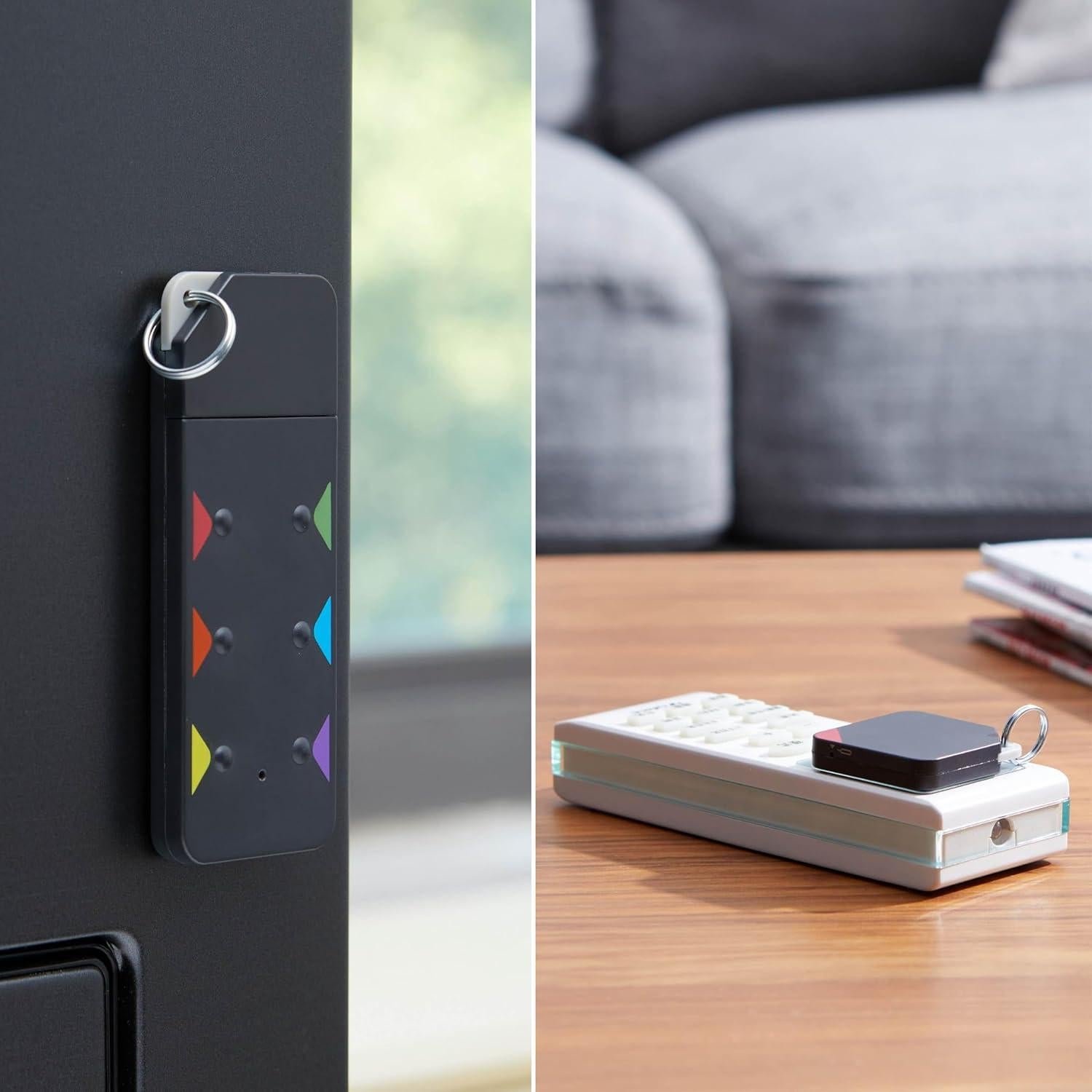 Localizador de Llaves Amazon Basics - 6 Rastreador Inteligente, Alarma 80dB