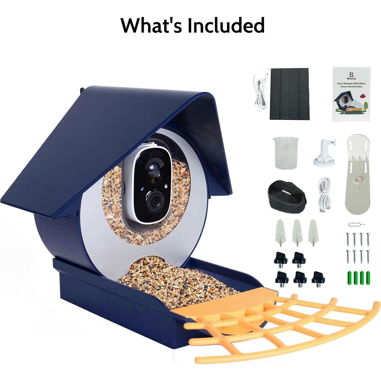 Comedero Inteligente Birdkiss con Cámara HD y Panel Solar