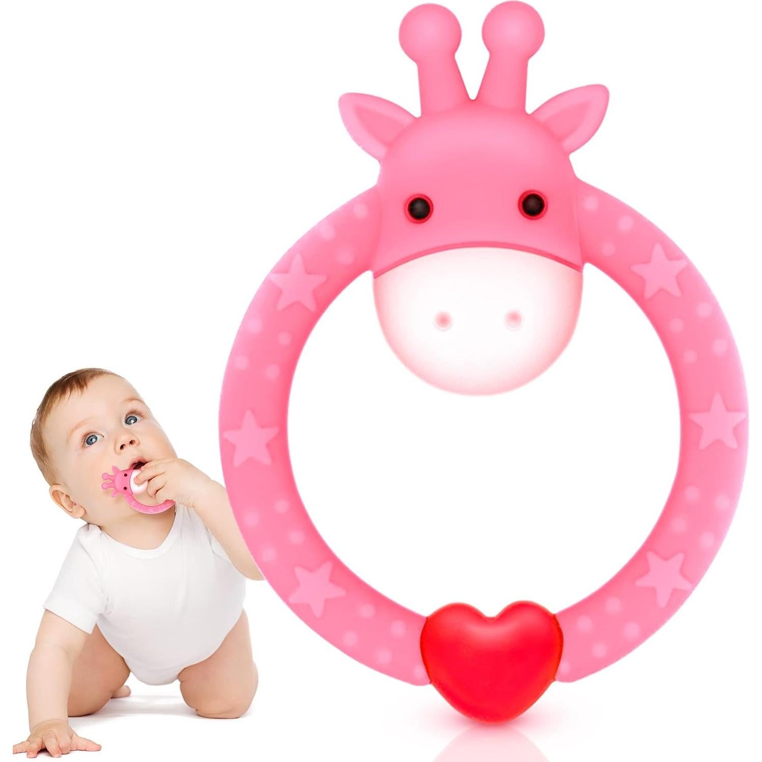 Mordillo de Silicona Jirafa Share&Care Rosa 119g