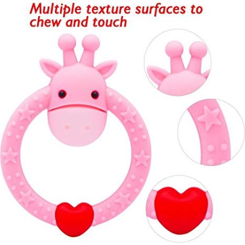 Mordillo de Silicona Jirafa Share&Care Rosa 119g