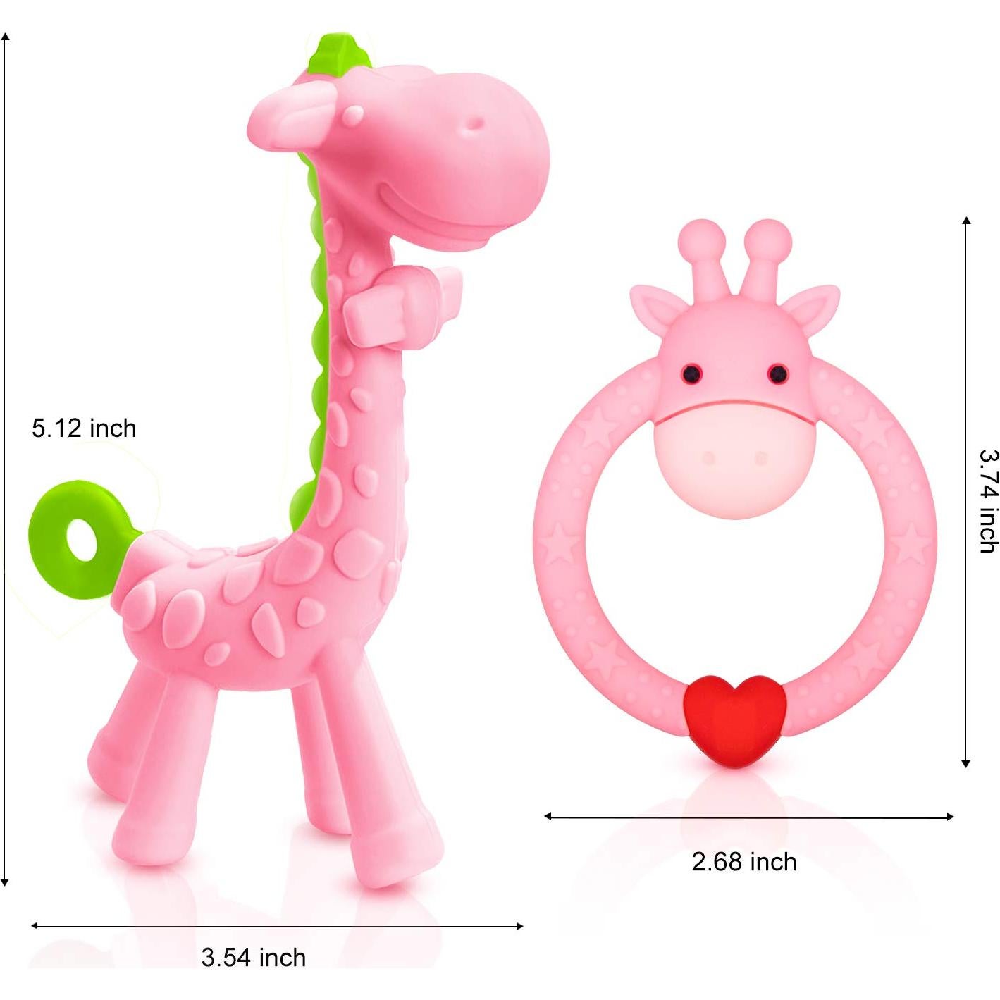 Mordillo de Silicona Jirafa Share&Care Rosa 119g