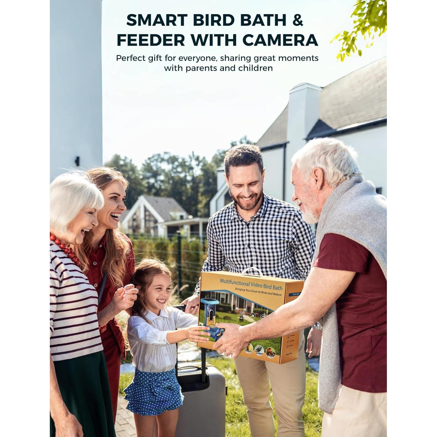 Comedero Inteligente EAST OAK para Aves 2-en-1 con Cámara 2K