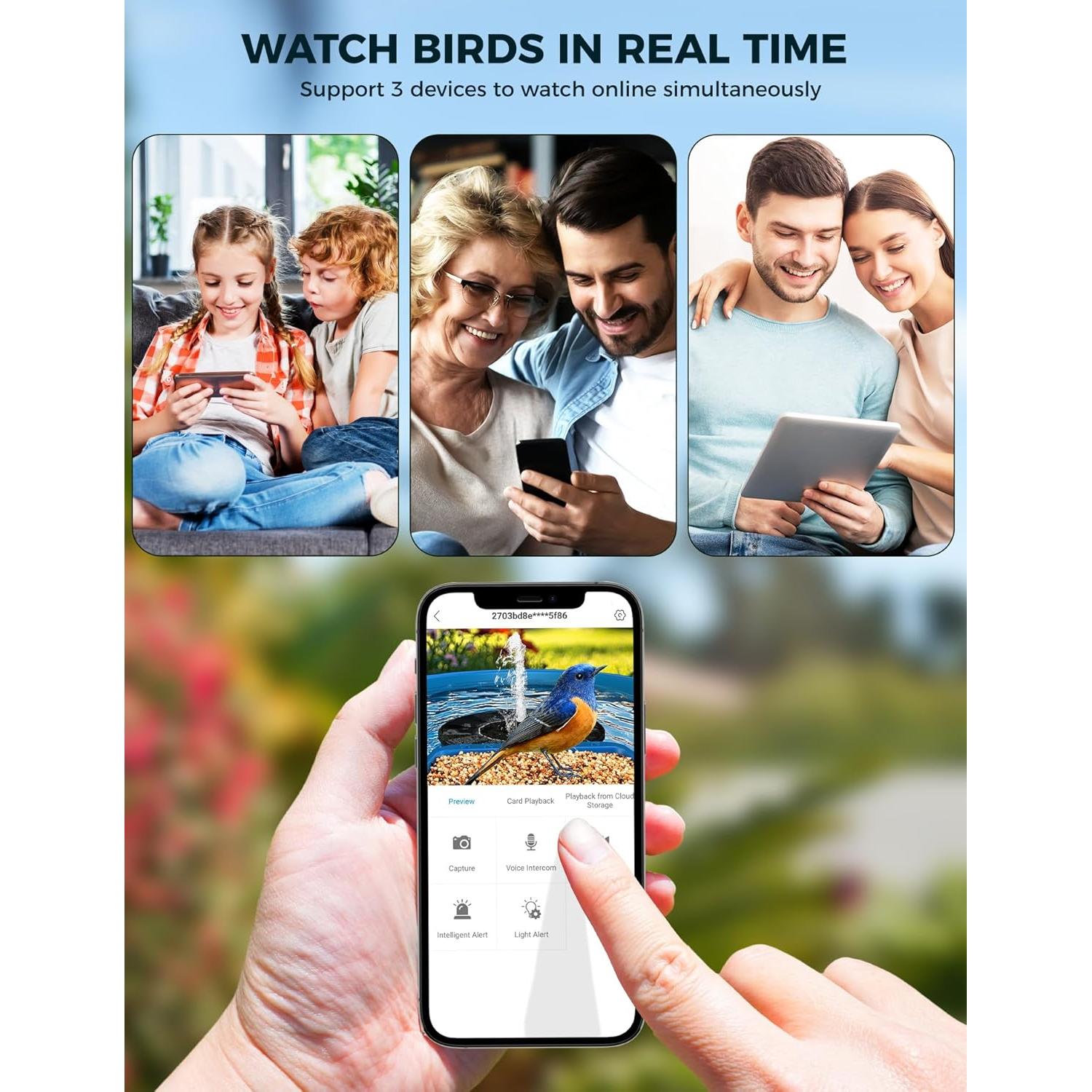 Comedero Inteligente EAST OAK para Aves 2-en-1 con Cámara 2K