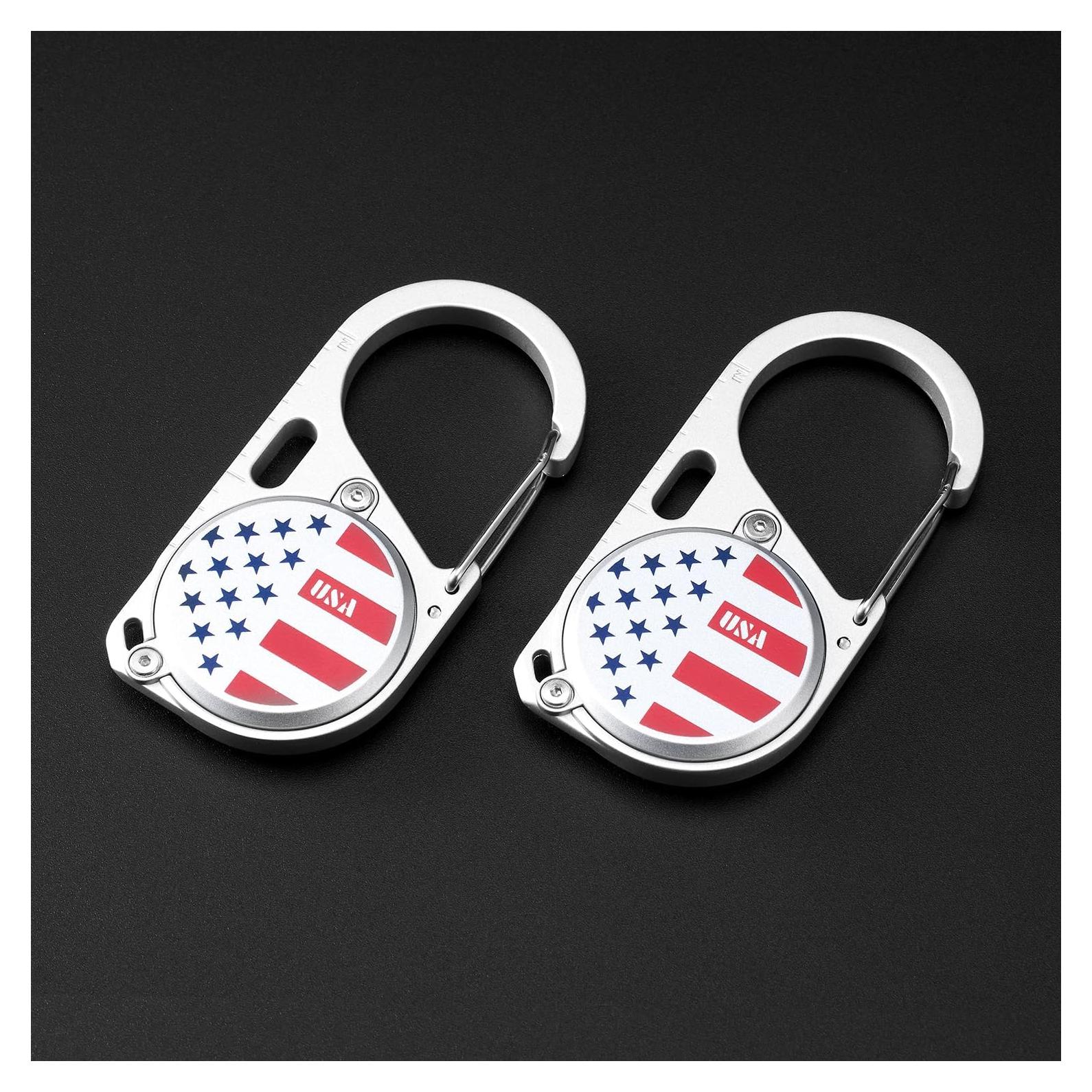 Soporte de Metal con Mosquetón para Apple AirTag - 2 Pack