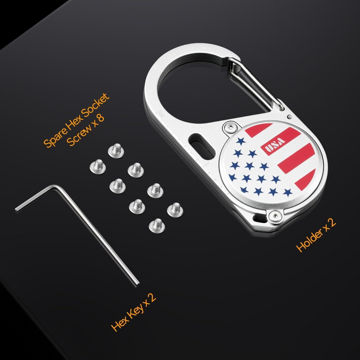 Soporte de Metal con Mosquetón para Apple AirTag - 2 Pack