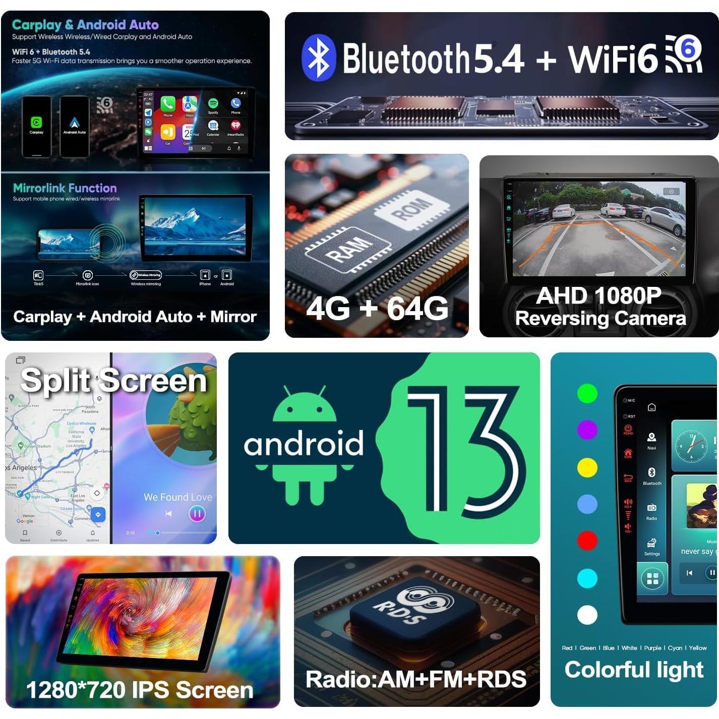 Sistema de Carro TWAHH 11" Android 13 GPS 5G WiFi 6 Jeep