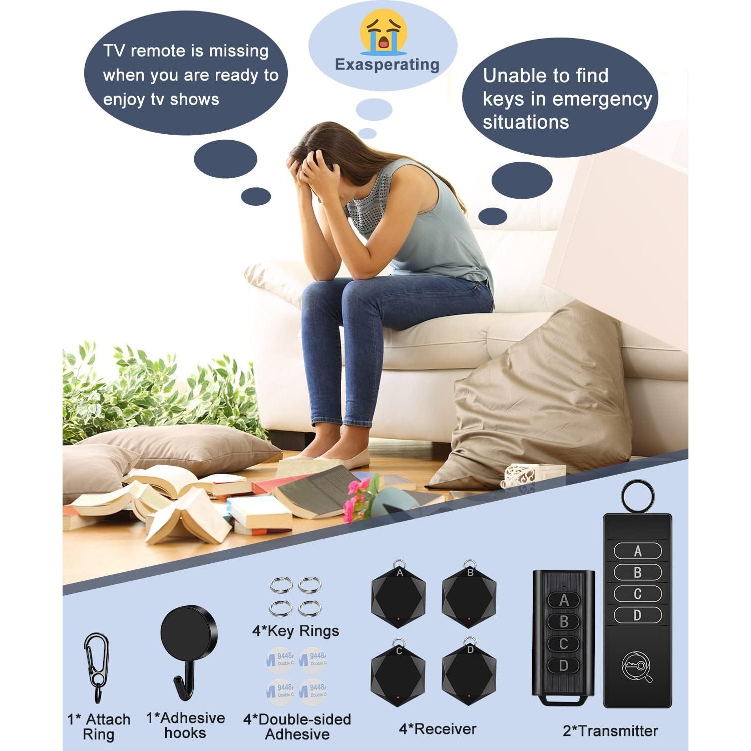 Localizador de Llaves Inalámbrico ELECPOW TF04C 85DB con 4 Etiquetas