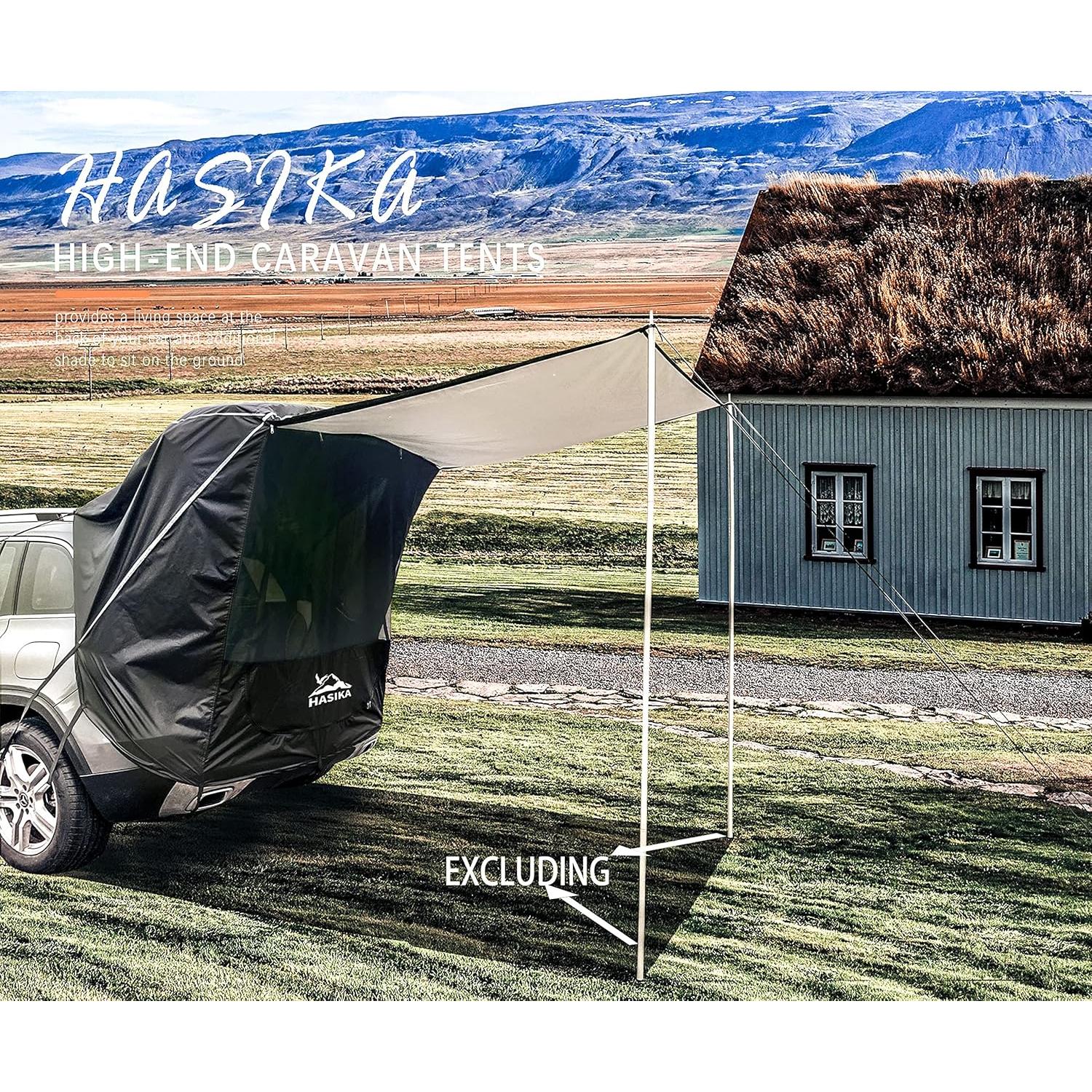 Tienda de Camping para SUV HASIKA Grande Negra Impermeable