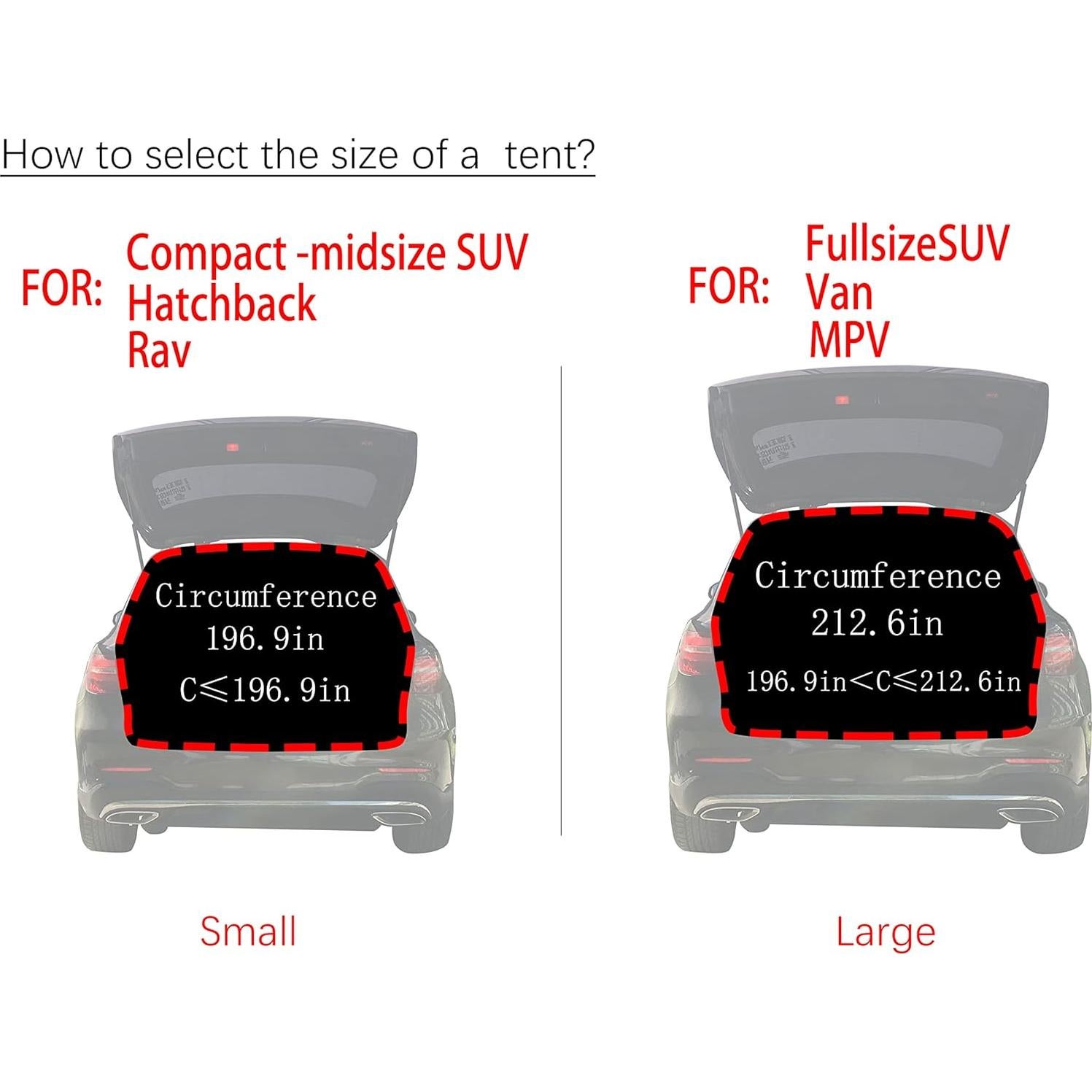 Tienda de Camping para SUV HASIKA Grande Negra Impermeable