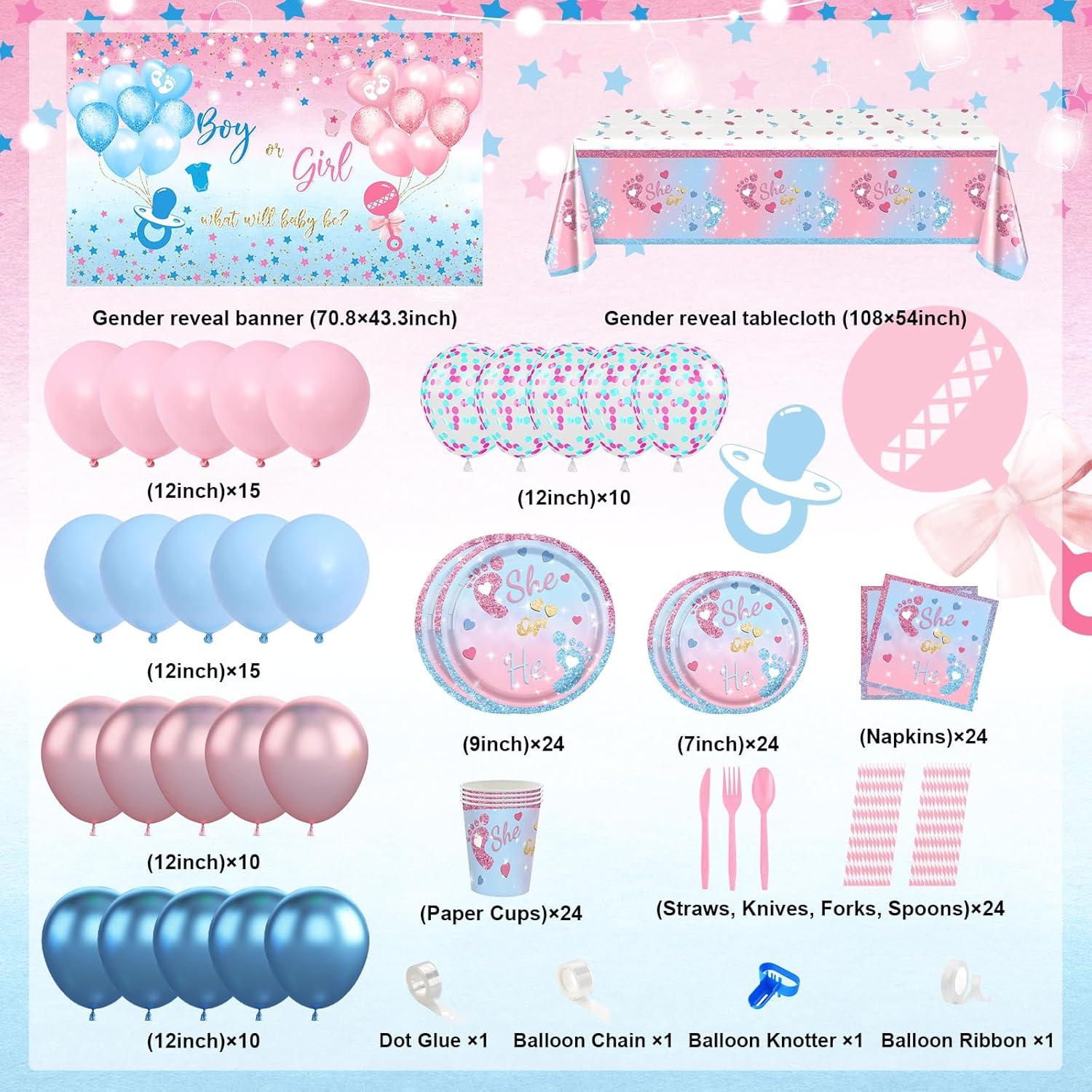 Kit Decoración Revelación de Género 258 PCS Lecheme