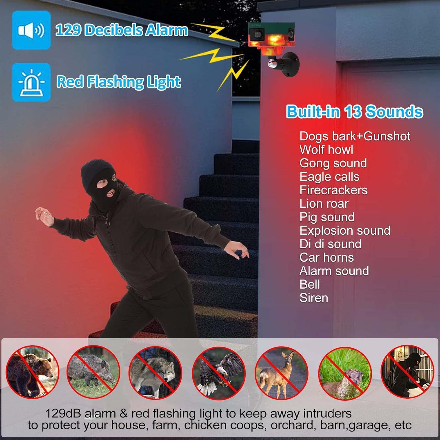 Alarma Solar LAFEINA 360° con Luz y Sonido 129 dB