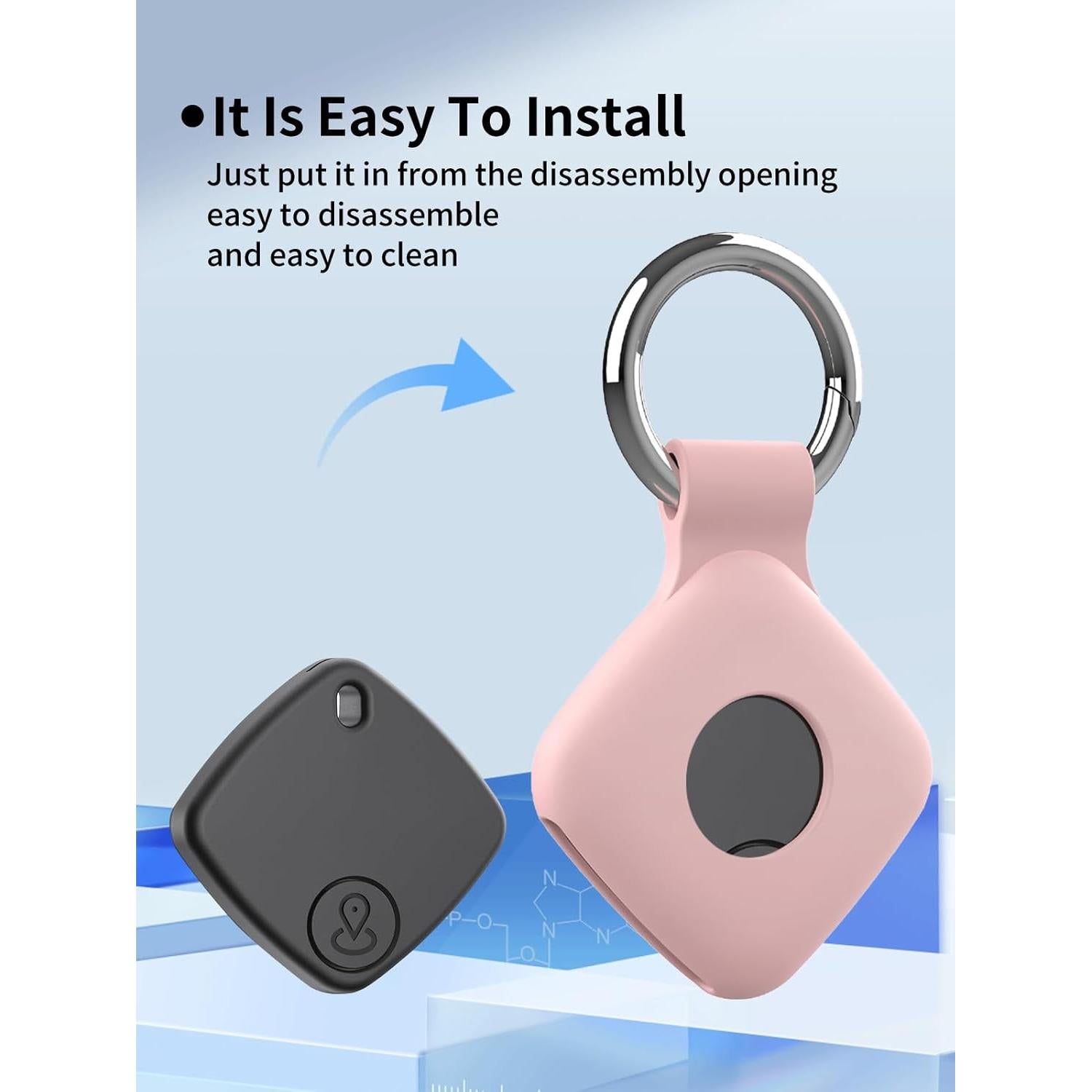 Funda de Silicona Rosa para OBDIBB Air Tags - 2 Piezas