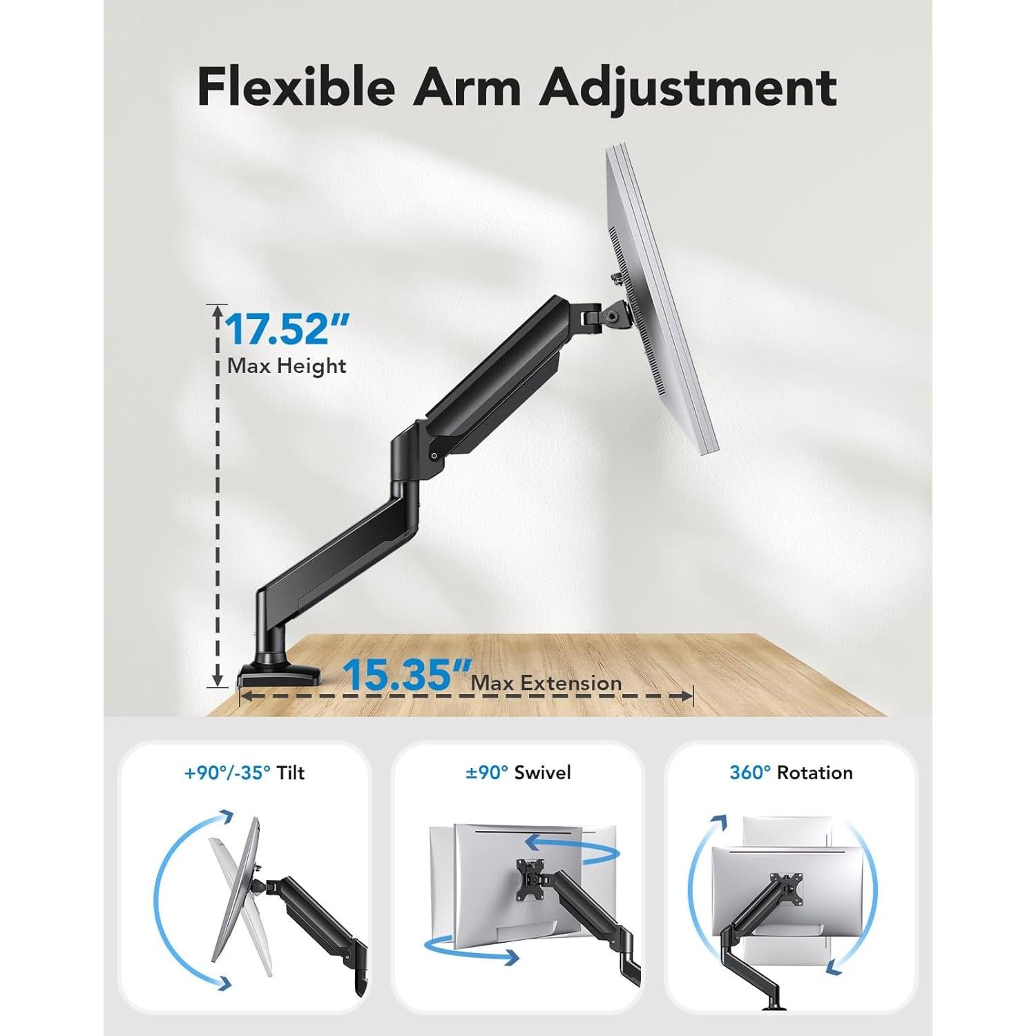 Brazo de Monitor HUANUO 13-34" Ajustable VESA 75/100mm
