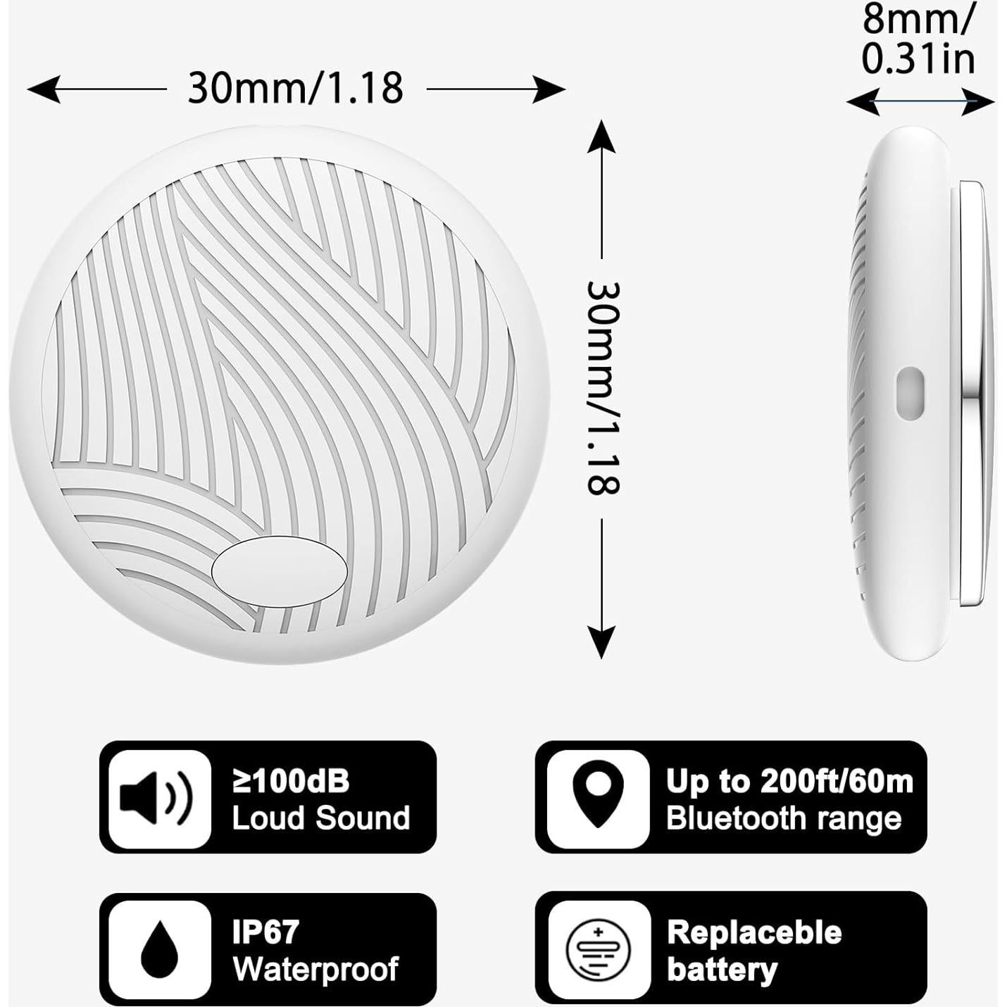 Localizador Bluetooth ICOO AirTag con Batería Reemplazable