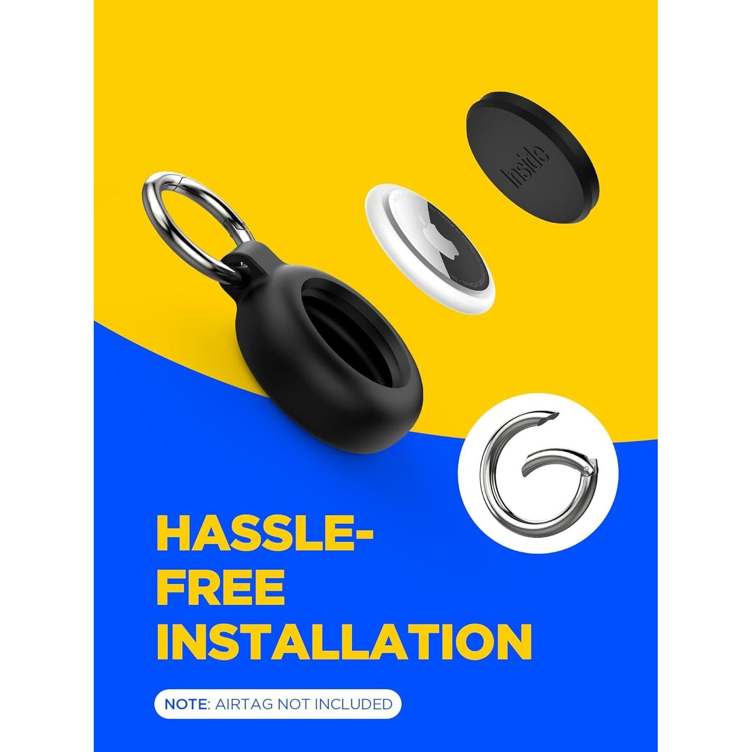 Funda de Silicona para Airtag EIZLXQ - Paquete de 2 Negro