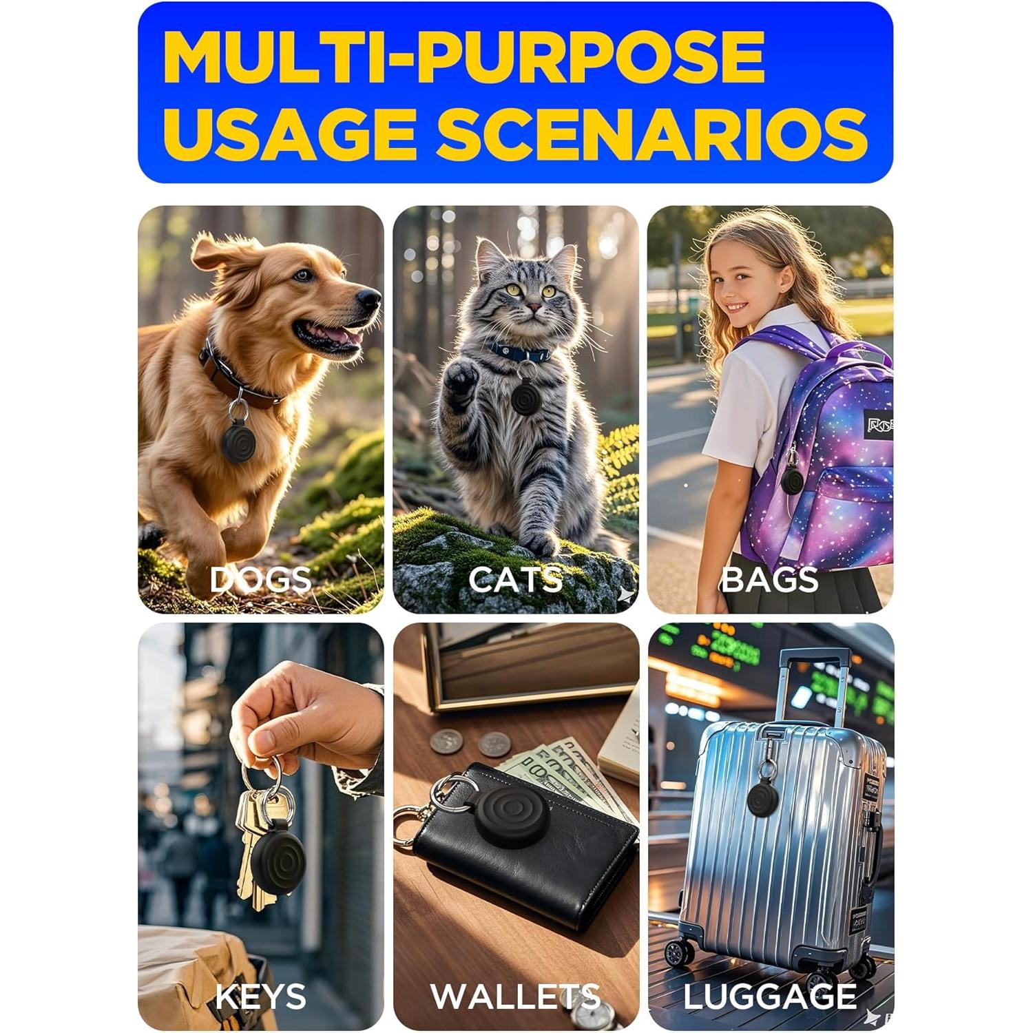 Funda de Silicona para Airtag EIZLXQ - Paquete de 2 Negro