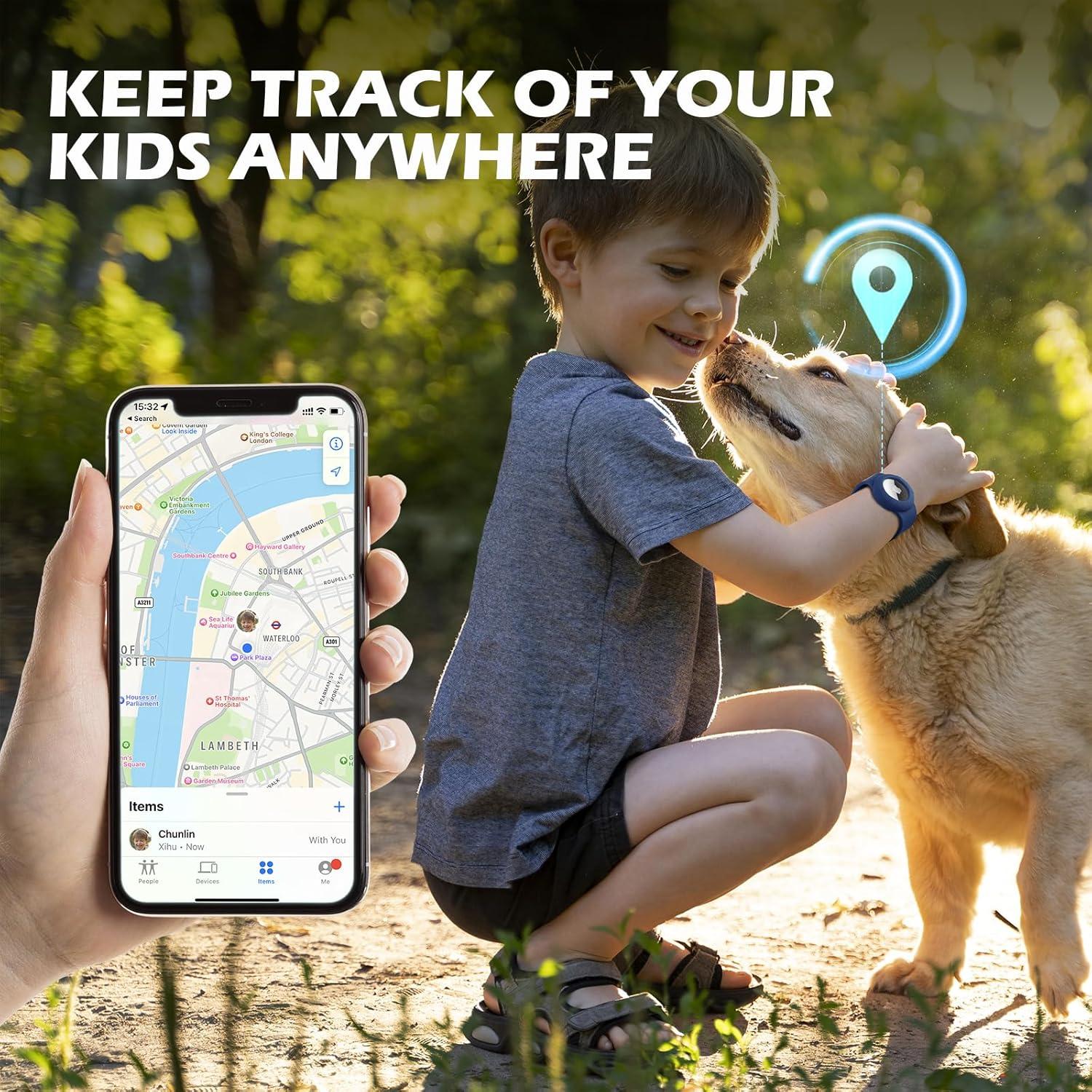 Paquete 2 Pulseras Ajustables Airtag WALLFID para Niños