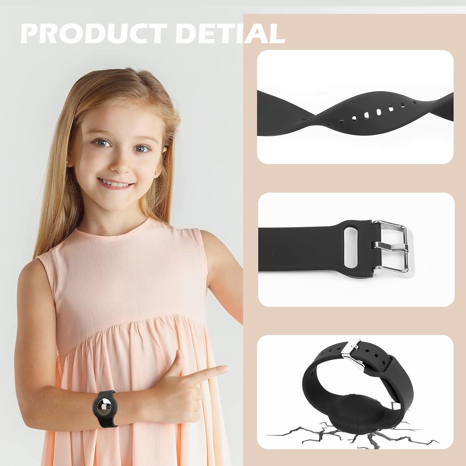 Paquete 2 Pulseras Ajustables Airtag WALLFID para Niños