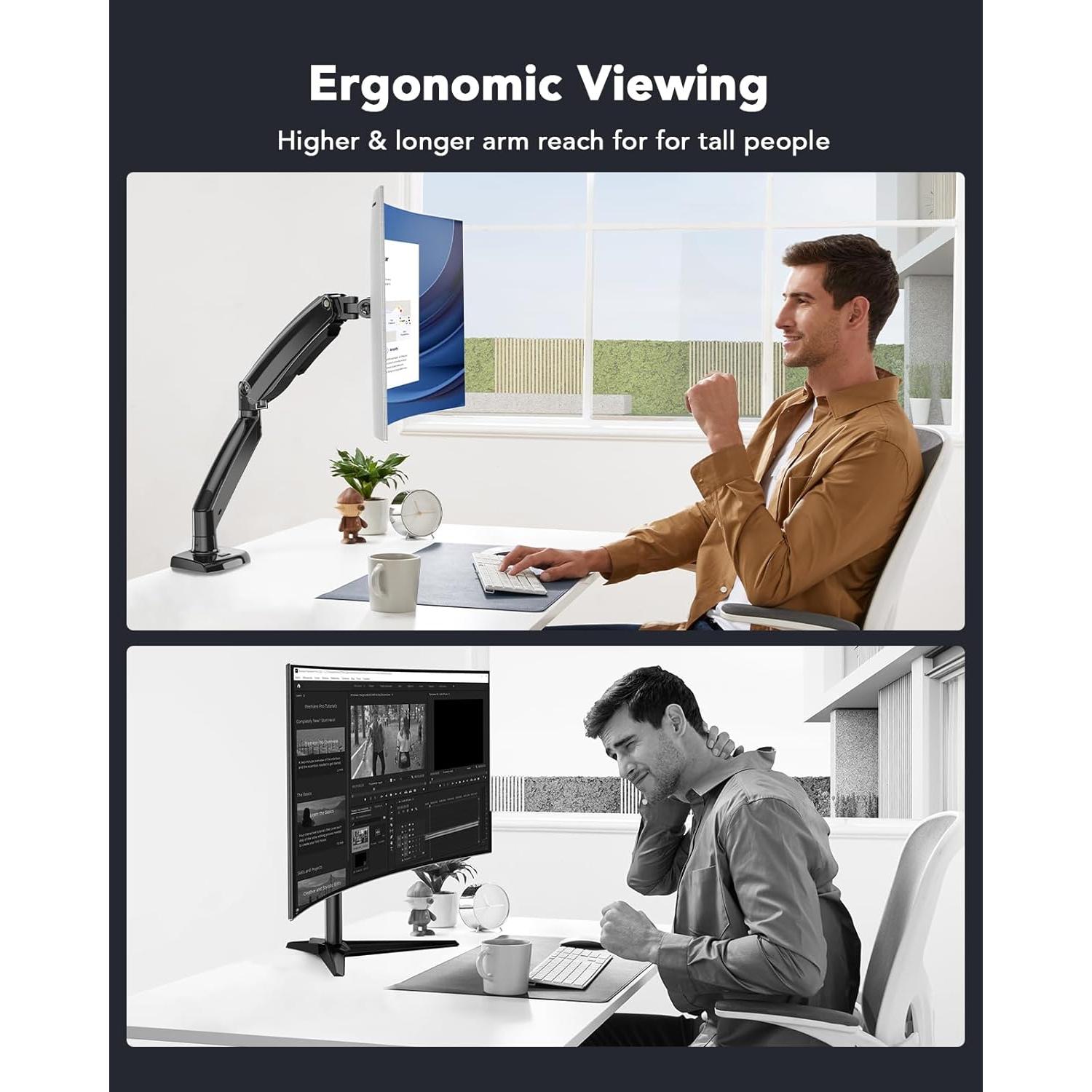 Soporte de Monitor HUANUO HNSS7 Ajustable USB 12 kg