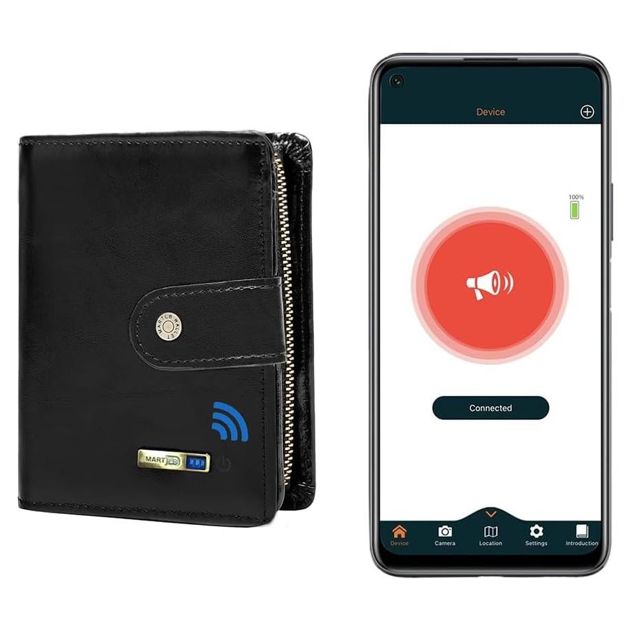 Billetera Bifold Bluetooth Anti-Pérdida Donmia Negra