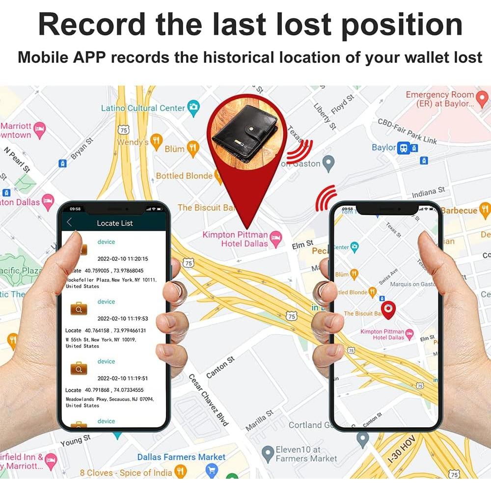 Billetera Bifold Bluetooth Anti-Pérdida Donmia Negra