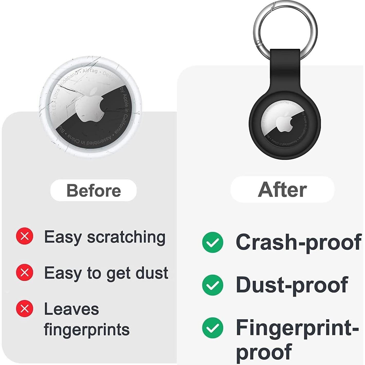 Funda de Silicona para Apple AirTag - Paquete de 4 Colores