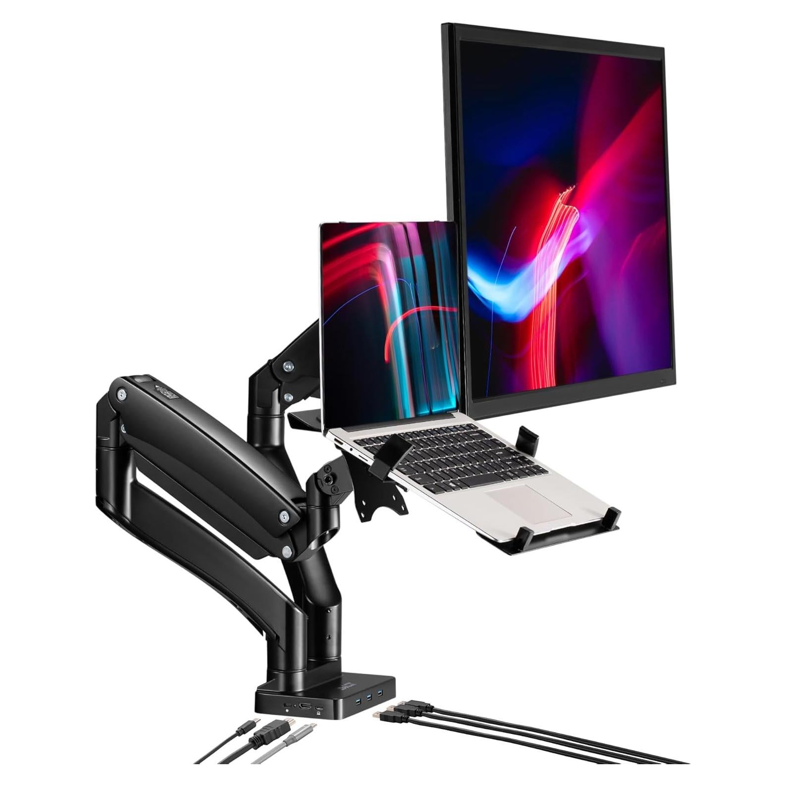 Soporte Doble para Monitor AVLT 17-43" + Dock USB-C 7 en 1