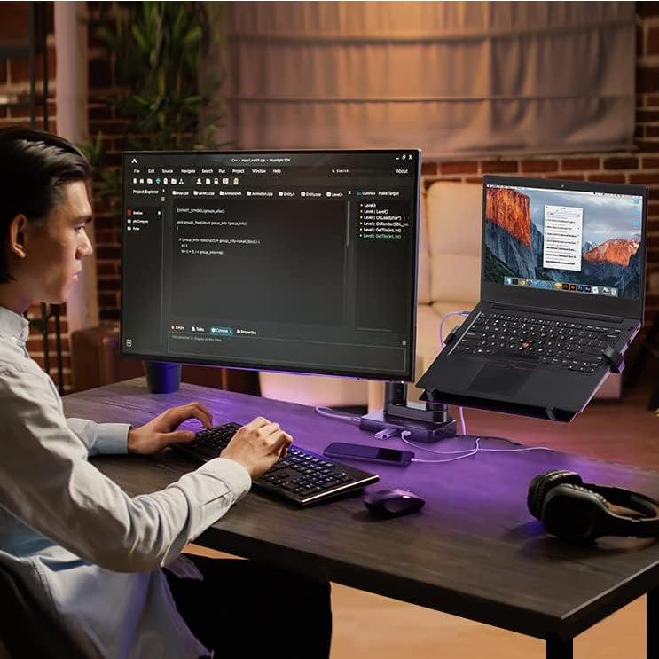 Soporte Doble para Monitor AVLT 17-43" + Dock USB-C 7 en 1