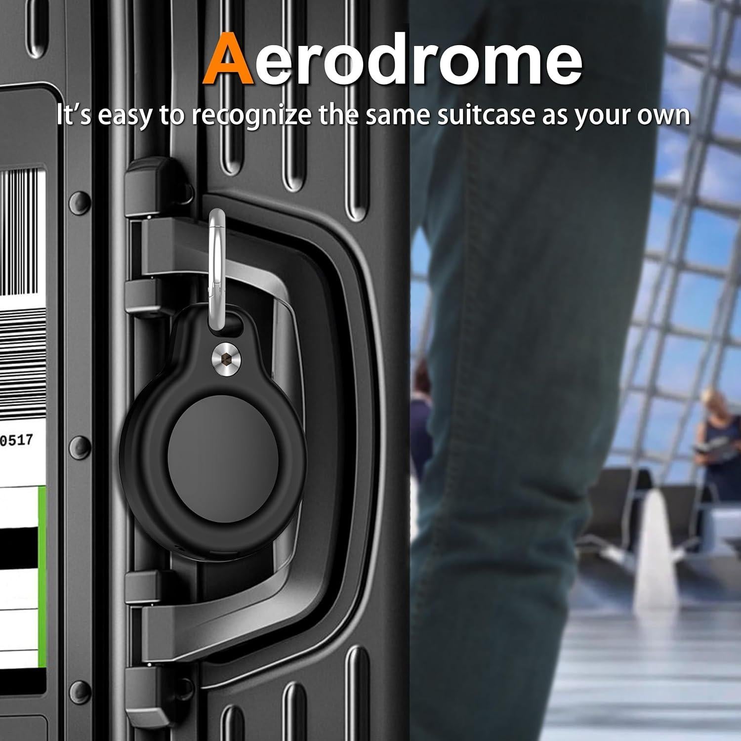 Funda Impermeable RFUNGUANGO para AirTag - Paquete de 4, Negra